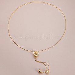Elegant Hollow Flower Y-Shaped Chain Pendant Lariat Necklaces for Autumn/Winter&nbsp;RX2303-1
