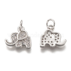 Brass Micro Pave Clear Cubic Zirconia Charms&nbsp;ZIRC-C020-35P