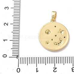 Brass Micro Pave Cubic Zirconia Pendants&nbsp;KK-P334-24G-01
