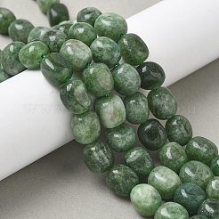 天然の天然翡翠ビーズ連売りを染めた  オーバル  ダークオリーブグリーン  8.5~11x7~8.5x7~8.5mm  穴：1mm  約18個/連  7.28~7.48インチ（18.5~19cm）&nbsp;G-P528-I09-01