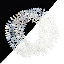 電気メッキガラスビーズセット  ティアドロップ  クリアAB  16x6x3.5mm  穴：0.8mm  約202個/連  25.20インチ（64cm）&nbsp;X-EGLA-C005-01A-AB01