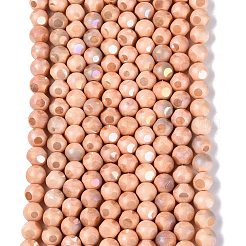 Ombre Effect Dyed Electroplate Opaque Glass Beads Strands&nbsp;EGLA-Q130-01A-18