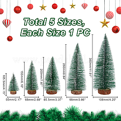 5個 5スタイル 人工ミニ PVC 松葉 クリスマスツリー  クリスマスショッピングモールの窓デスクトップ装飾用  濃い緑  55~108x105.5~300mm  1個/スタイル&nbsp;AJEW-GA0005-94