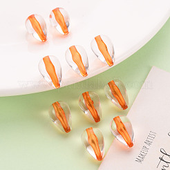 透明なアクリルビーズ  ティアドロップ  オレンジ  14.5x9.5mm  穴：1.6mm  約600個/500g&nbsp;TACR-S154-26A-84