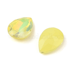 ガラスカボション  多面カット  ティアドロップ  きいろ  10x7x4mm  72個/セット&nbsp;GLAA-N0028-07C