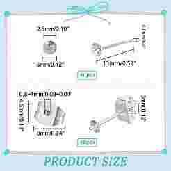 40Pcs 925 Sterling Silver Post Stud Earring Settings&nbsp;STER-DC0001-03