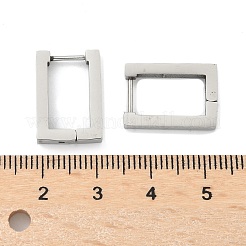 変色しない304ステンレススチール製フープピアス  角フープピアス  長方形  ステンレス鋼色  17x12x3mm  ピン：1mm&nbsp;STAS-R115-21P