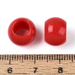 不透明なアクリルビーズ  ラウンド  レッド  12x9.8mm  穴：6.5mm  約850個/500g&nbsp;SACR-N018-05F