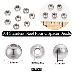 400Pcs 304 Stainless Steel Beads&nbsp;STAS-BBC0003-61A