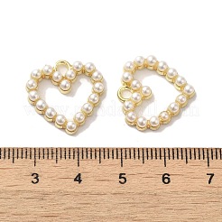 合金ペンダント  ABSの模造パールと  ハート形  ゴールドカラー  18.5x18.5x4mm  穴：2.2mm&nbsp;X-FIND-B032-14G
