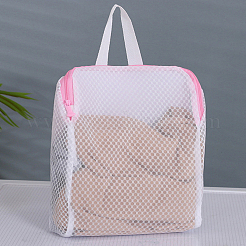 靴下用ポリエステルジッパーバッグ2個  ハンドル付き  長方形  ピンク  34.5x21x0.8cm&nbsp;ABAG-LP0001-93A