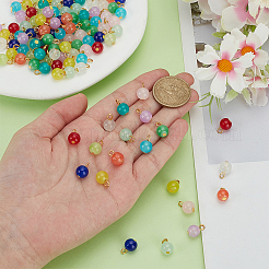 120Pcs 12 Colors Baking Paint Imitation Jade Glass Charms&nbsp;PALLOY-HY00035