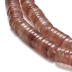 天然石ストロベリークォーツビーズ連売り  ディスク  ヒシビーズ  6x1.5mm  穴：0.6mm  約239個/連  15.28~15.35''（38.8~39センチメートル）&nbsp;G-G175-N25-01
