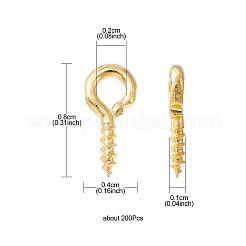 アイアンスクリューアイピンヒートンキャップ  片穴パーツ用  ゴールドカラー  8x4x1mm  穴：2mm&nbsp;IFIN-YW0001-85G