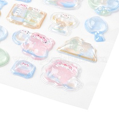 プラスチック製の3D立体ステッカー  漫画のステッカー  エポキシ樹脂の絵が内側に入っています  カラフル  21x9.5x6mm  模様：8~23x8~26ミリ&nbsp;DIY-H178-01F