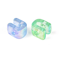 UV Plating Transparent Acrylic European Beads&nbsp;OACR-M027-02U