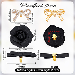 6Pcs 3 Styles PU Leather & Alloy Rhinestone Shoes Charms&nbsp;AJEW-PH01658