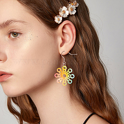 DIYジュエリー＆クラフト  木製のカボション付き  葉  花と蝶の形  ミックスカラー  350個/セット&nbsp;DIY-CA0001-34