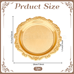 鉄製サービングトレイ  スナックケーキ用  食べ物  ラウンド  ゴールドカラー  197x200x17mm&nbsp;DIY-WH0888-445G