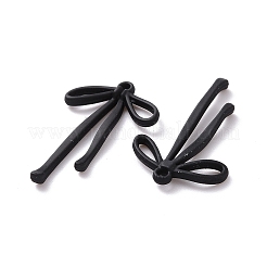 スプレープリント合金ペンダント  蝶結び  ブラック  32.5x20x2.5mm  穴：1.5mm&nbsp;X-FIND-G030-10
