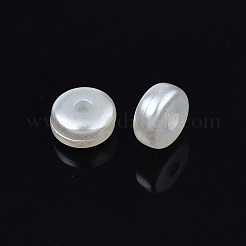 ABSプラスチックパール調ビーズ  フラットラウンド  乳白色  6x3mm  穴：1.5mm  約676個/48g&nbsp;LS-X-OACR-N008-109
