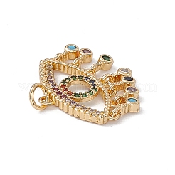 Brass Colorful Cubic Zirconia Pendants&nbsp;KK-E068-VA186-2
