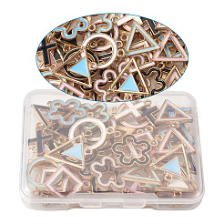 合金エナメルチャーム  混合図形  ミックスカラー  18.5x17x2mm  穴：1.5mm  48個/セット&nbsp;ENAM-TA0002-05G