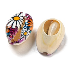 Printed Natural Shell Beads&nbsp;BSHE-G037-01H