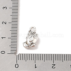 チベット風合金チャーム  カドミウムフリー＆鉛フリー  カエル  アンティークシルバー  14x8x4mm  穴：1.8mm&nbsp;TIBE-Q090-07AS