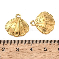 オーシャンテーマ304ステンレススチールペンダント  18KGP本金メッキ  シェル形状  18x18x2.7mm  穴：2mm&nbsp;STAS-C168-04C-G
