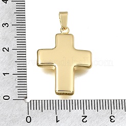 イースター真鍮ペンダント  クロスチャーム  鉛フリー＆カドミウムフリー  18KGP本金メッキ  28x20x4.5mm  穴：6x3mm&nbsp;KK-E802-19G-D