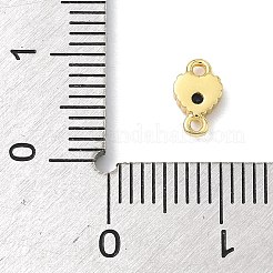 Brass Pave Cubic Zirconia Heart Connector Charms&nbsp;KK-G548-18G