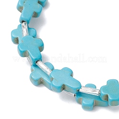 Dyed Synthetic Turquoise Beads Bangles for Women&nbsp;BJEW-JB11903