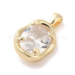 Golden Brass Micro Pave Cubic Zirconia Pendants&nbsp;LS-KK-U031-02G-01