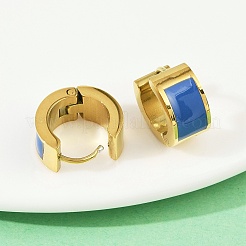 304ステンレススチールエナメルフープピアス  ゴールドカラー  ミックスカラー  13~16x13~13.5x3~7mm  3のペア/セット&nbsp;EJEW-K268-20G-04