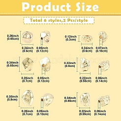 12個 6スタイル ラックメッキナゲット 真鍮ビーズ  ナグセット  18KGP本金メッキ  3.5~9x5.5~8.5x3.5~5.5mm  穴：1.2~1.8mm  2個/スタイル&nbsp;KK-YW0004-64