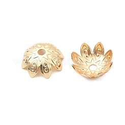 真鍮製ビーズキャップ  8  - 花びらの花  ライトゴールド  9.5x9.5x3.5mm  穴：1.6mm&nbsp;KK-Z030-09LG