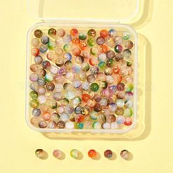 3セット141個のキャットアイビーズ  ドローベンチスタイル  ラウンド  金フォイル  ミックスカラー  5.5mm  穴：1mm  47個/セット&nbsp;CE-FS0001-02
