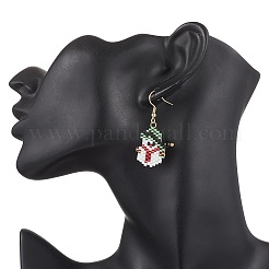 304 Stainless Steel Glass Christmas Theme Dangle Earrings&nbsp;EJEW-MZ00527-03