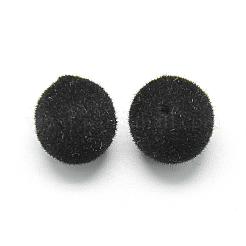 フロッキーアクリルビーズ  ラウンド  ブラック  8mm  穴：1.5mm  約1800個/500g&nbsp;MACR-S270-8mm-01