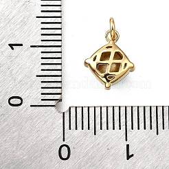 Brass Glass Charms&nbsp;KK-V011-35G-A