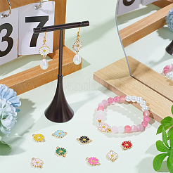 48Pcs 8 Colors Alloy Enamel Connector Charms&nbsp;ENAM-SC0004-05