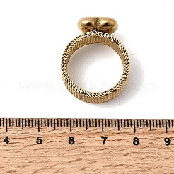 女性用304ステンレススチール指輪  ハート  18KGP本金メッキ  13x12.5mm  内径：18.2mm&nbsp;RJEW-K258-11G