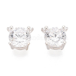 925 Sterling Silver Pave Clear Cubic Zirconia Flat Round Charms&nbsp;STER-T008-69S-02