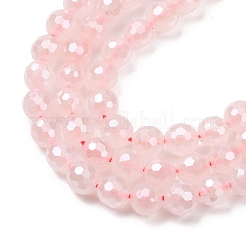 Electroplated Natural Rose Quartz Beads Strands&nbsp;G-B191-A04-6mm