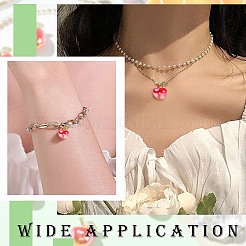 アロイ樹脂チャーム  りんご  ABカラー  レッド  14~15x13x11~12mm  穴：1mm&nbsp;RESI-CJC0027-09