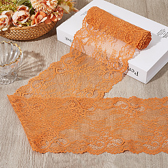 Flower Pattern Nylon & Spandex Lace Edge Trim Ribbon&nbsp;OCOR-WH20005-23B