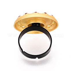 Adjustable Alloy & Iron & Rhinestone Bezel Cup Ring Base with Rotatable Tray&nbsp;MAK-T012-10G