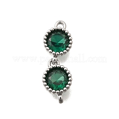 Brass Pave Cubic Zirconia Connector Charms&nbsp;KK-N289-26