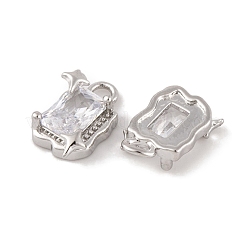 Brass Micro Pave Clear Cubic Zirconia Pendants&nbsp;KK-L212-02P
